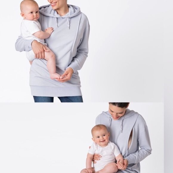 Seraphine Maternity Nursing Hoodie (Powder Blue, Small) - Picture 2 of 4